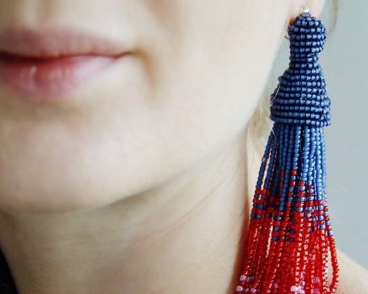 серьги Оскар из бисера